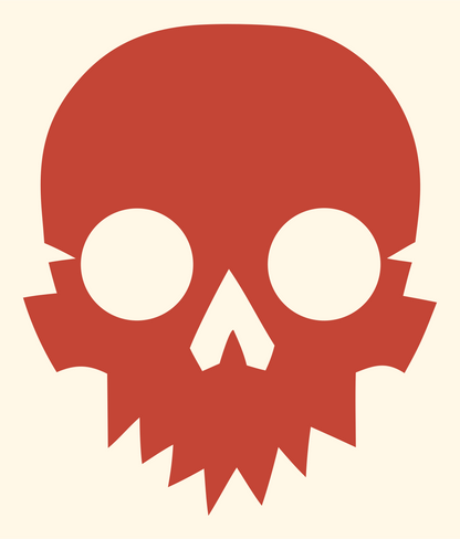 Jagged Skull Silhouette Mark #fff8e7/#c44536