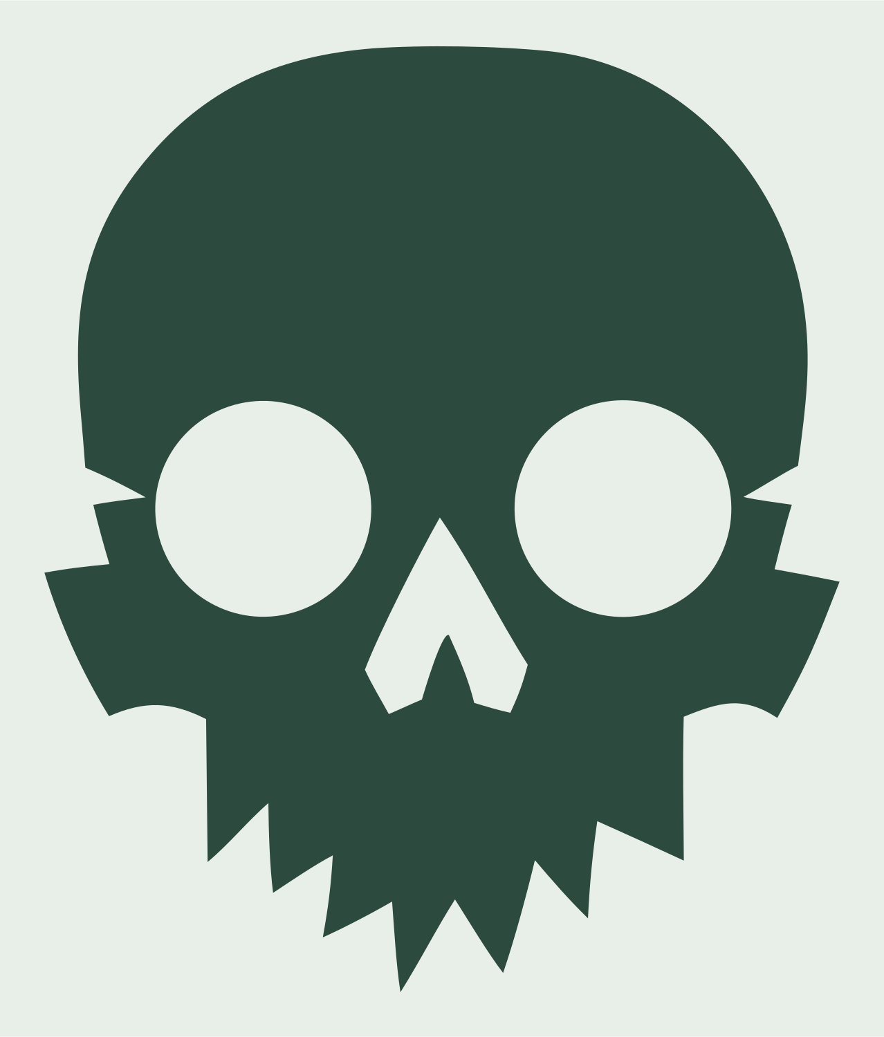 Jagged Skull Silhouette Mark #e8efe9/#2d4a3e