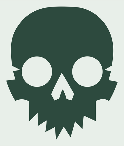 Jagged Skull Silhouette Mark #e8efe9/#2d4a3e