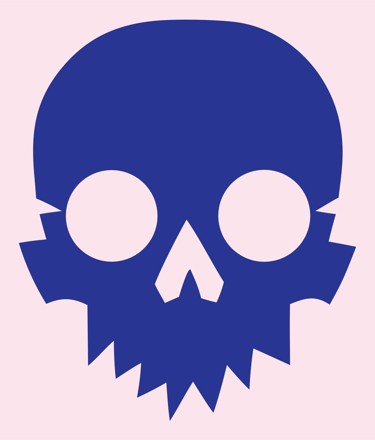 Jagged Skull Silhouette Mark #fce4ec/#283593