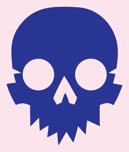 Jagged Skull Silhouette Mark #fce4ec/#283593