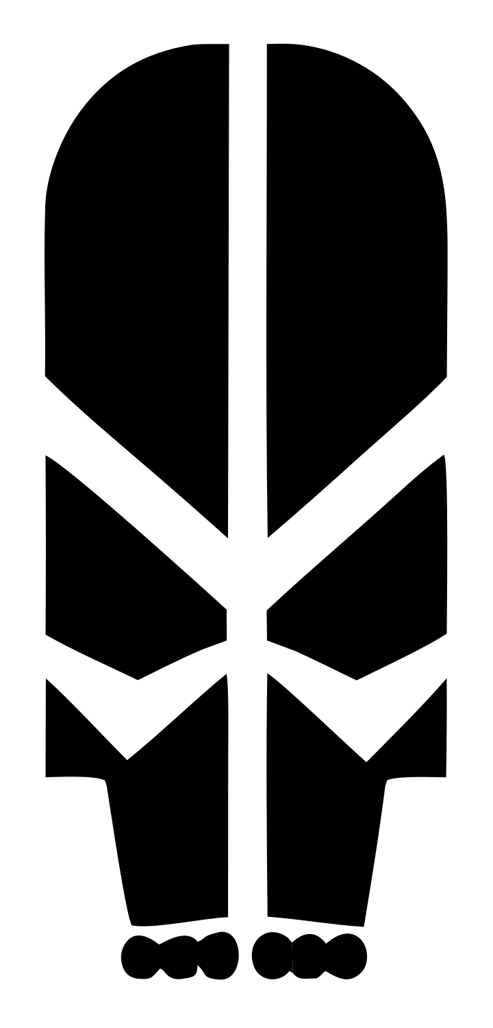 Chunky Feather Skull Mark #ffffff/#000000