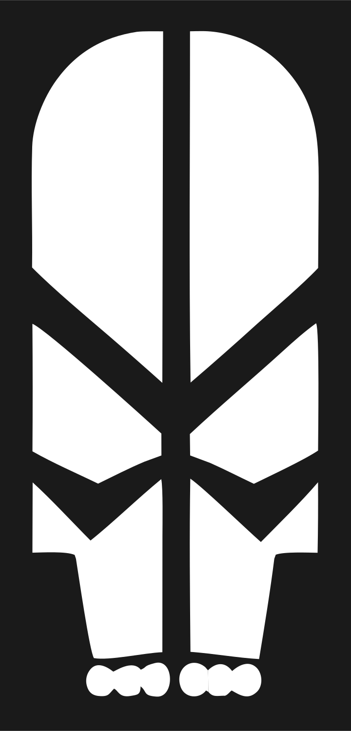 Chunky Feather Skull Mark #1a1a1a/#ffffff