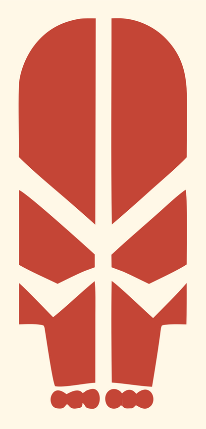 Chunky Feather Skull Mark #fff8e7/#c44536