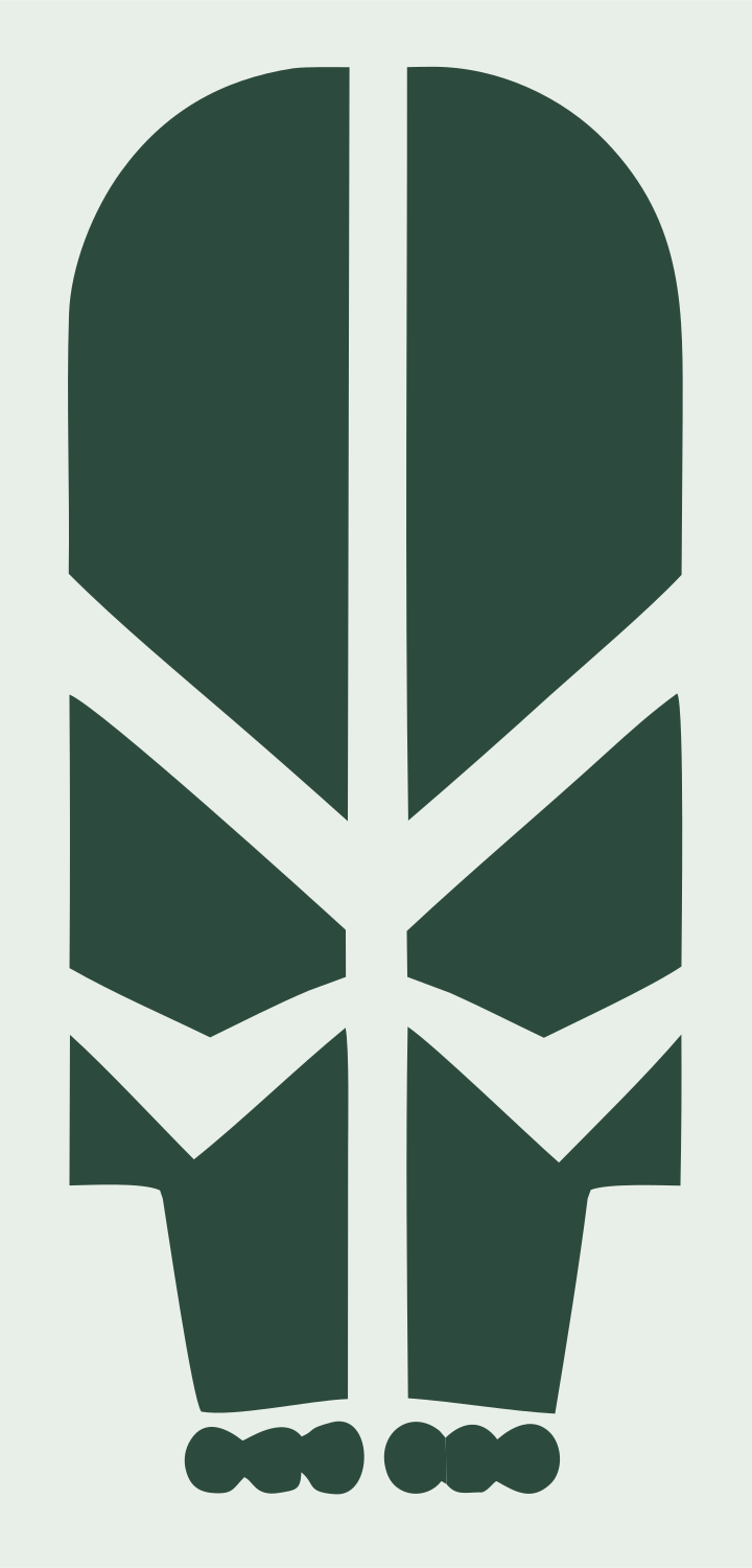Chunky Feather Skull Mark #e8efe9/#2d4a3e