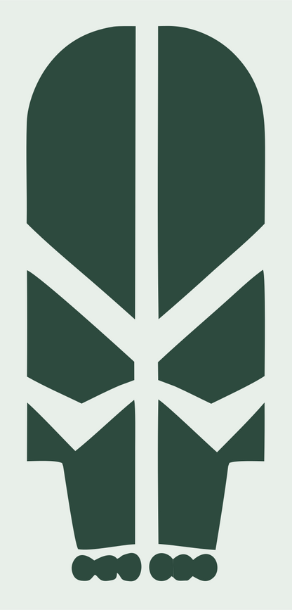 Chunky Feather Skull Mark #e8efe9/#2d4a3e