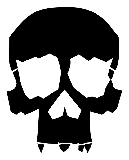 Jagged Skull Silhouette Mark #ffffff/#000000