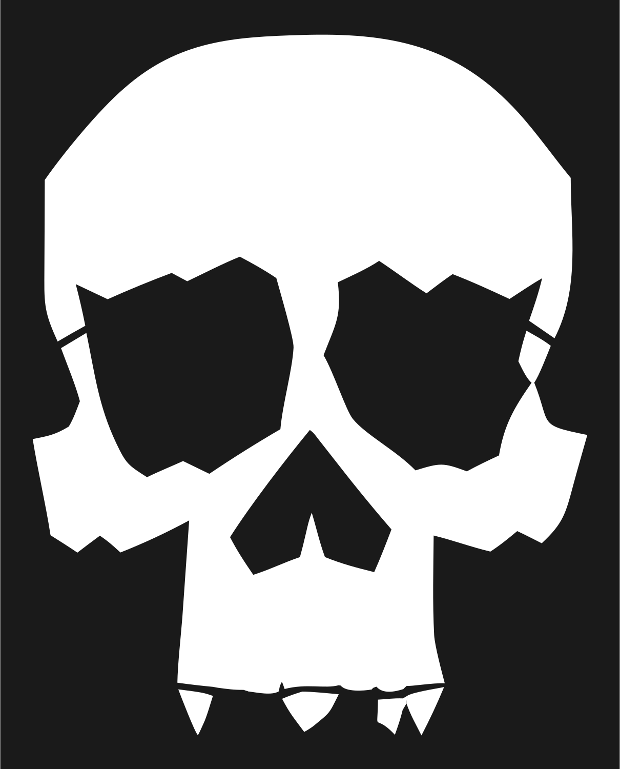 Jagged Skull Silhouette Mark #1a1a1a/#ffffff