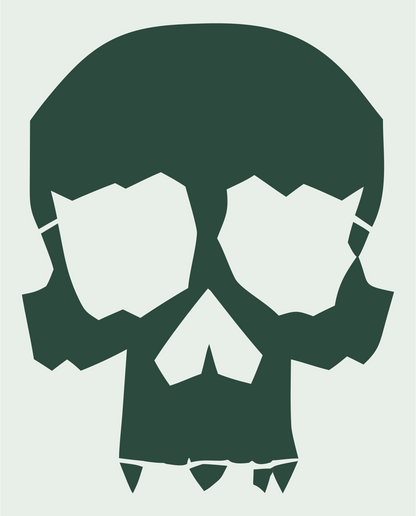 Jagged Skull Silhouette Mark #e8efe9/#2d4a3e