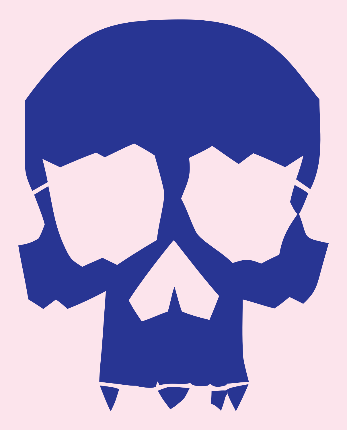 Jagged Skull Silhouette Mark #fce4ec/#283593