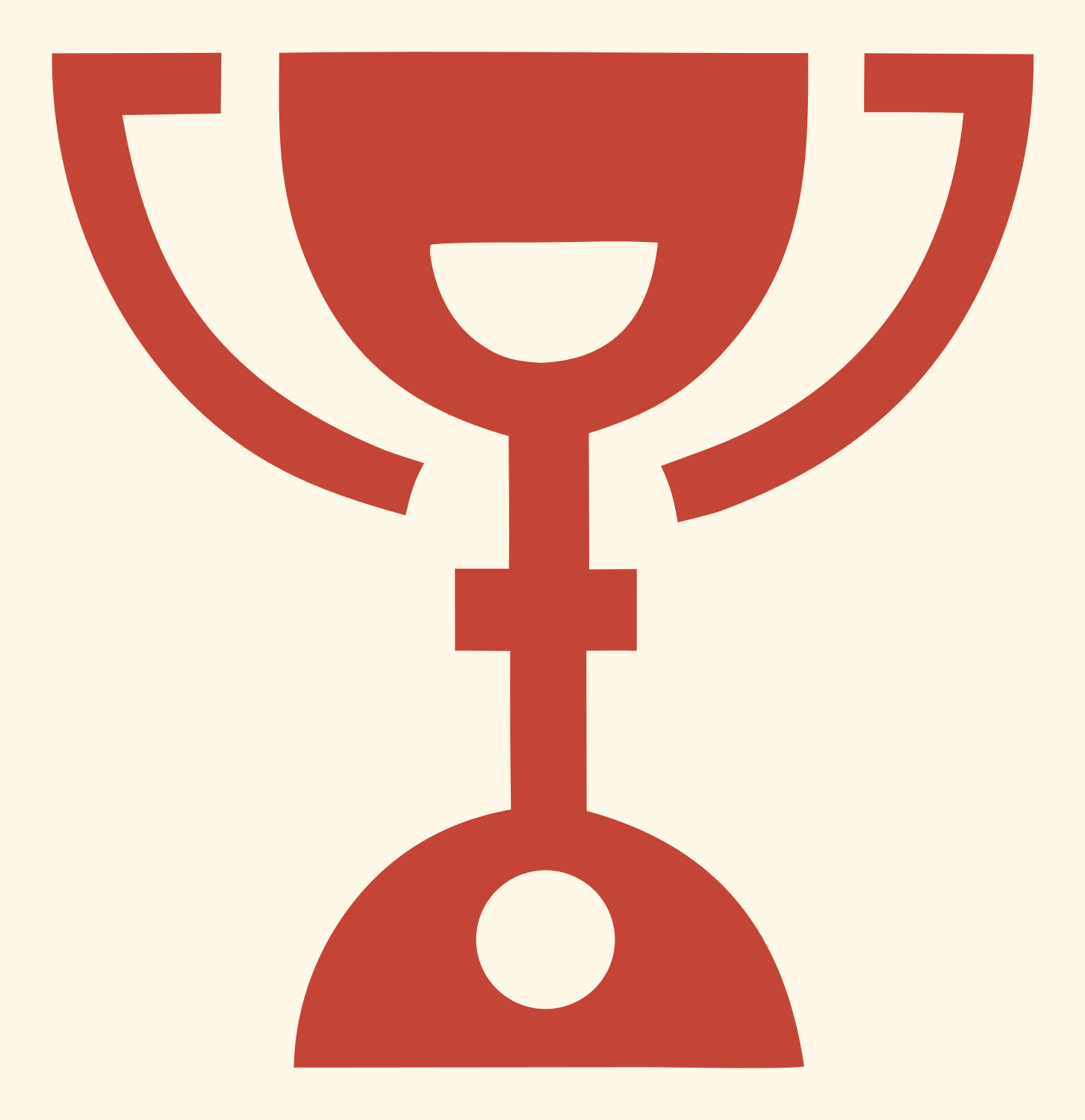Bold Trophy Pedestal Icon #fff8e7/#c44536