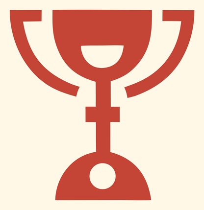 Bold Trophy Pedestal Icon #fff8e7/#c44536