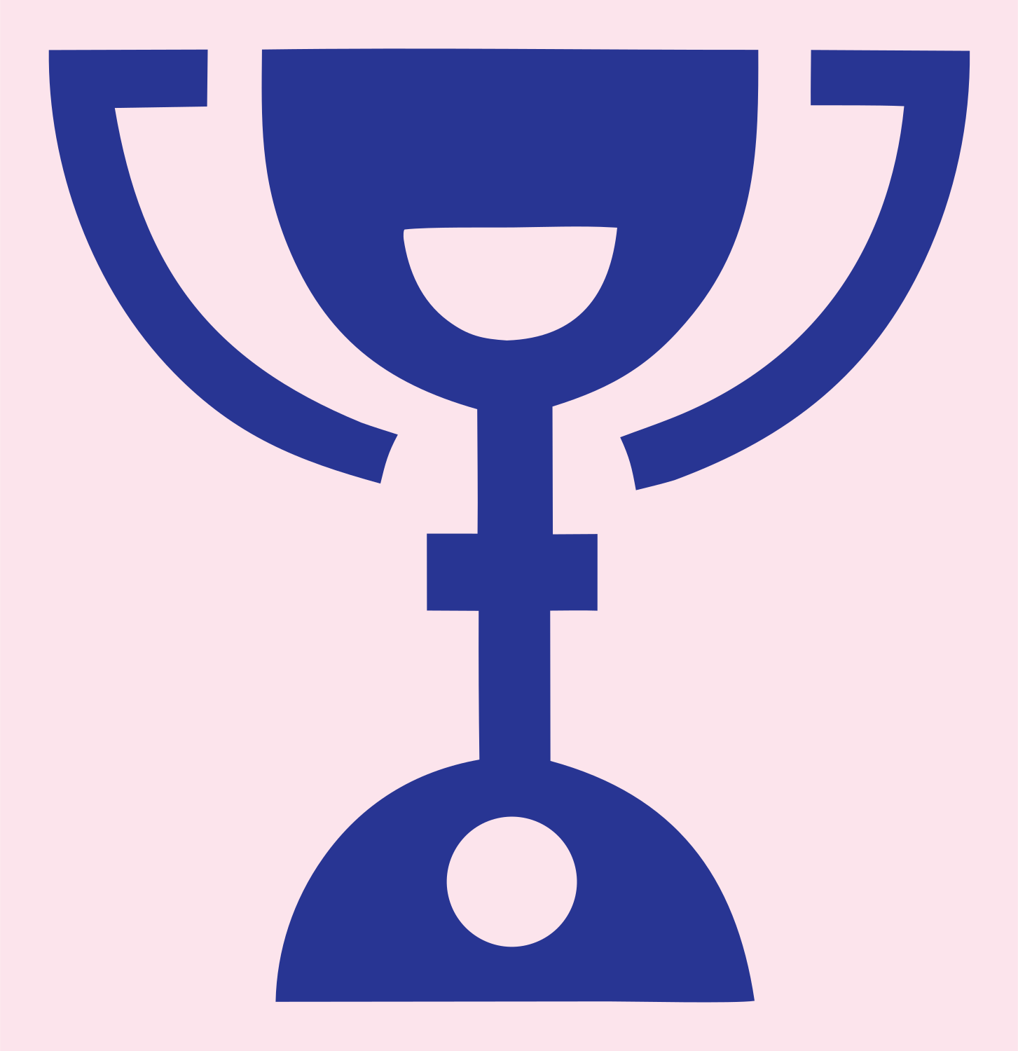 Bold Trophy Pedestal Icon #fce4ec/#283593