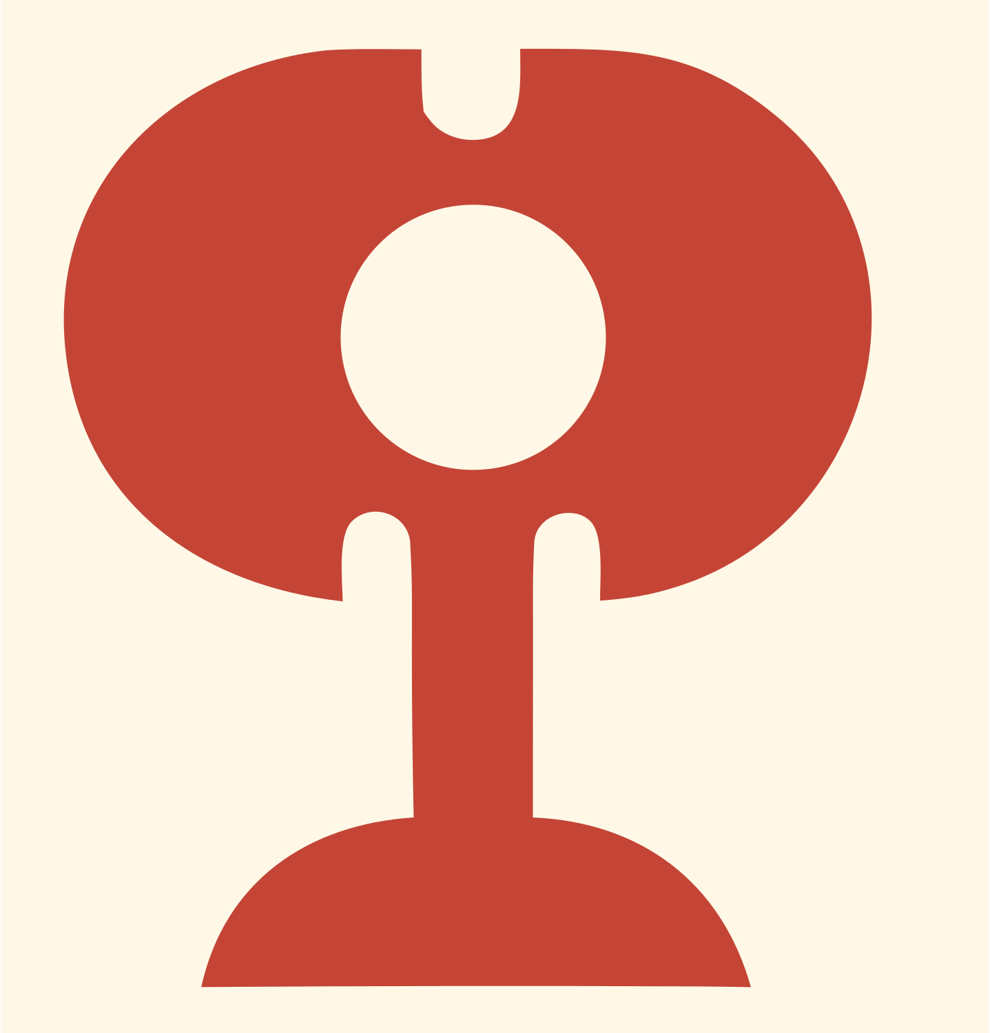 Bold Trophy Stand Mark #fff8e7/#c44536