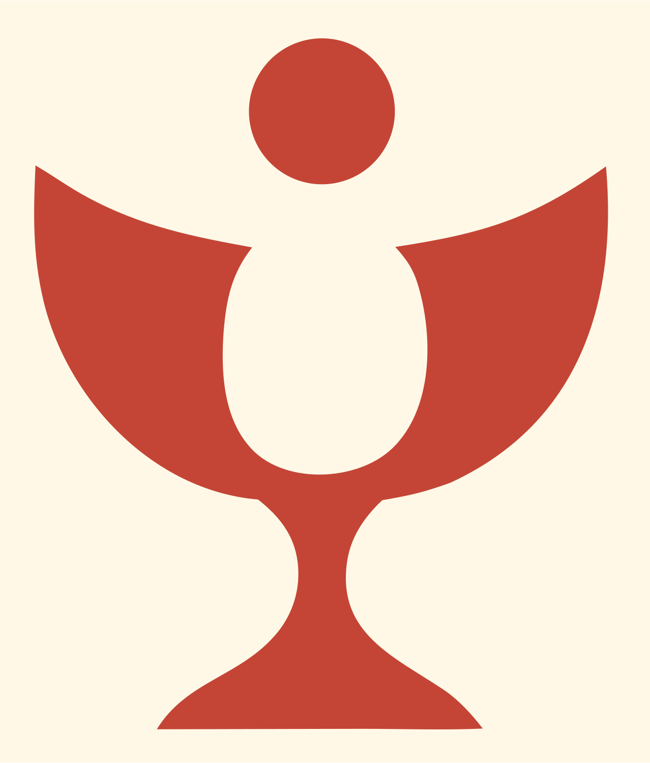 Bold Chalice Circle Trophy Mark #fff8e7/#c44536