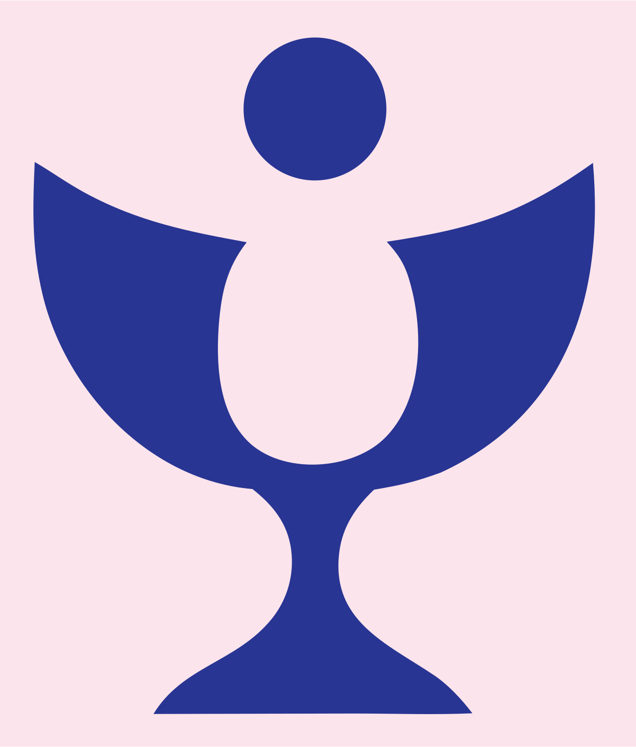 Bold Chalice Circle Trophy Mark #fce4ec/#283593