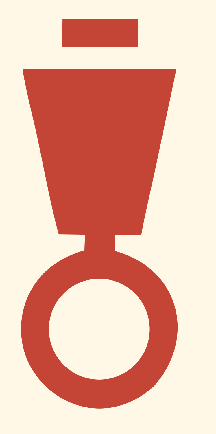 Bold Medal Circle Badge #fff8e7/#c44536