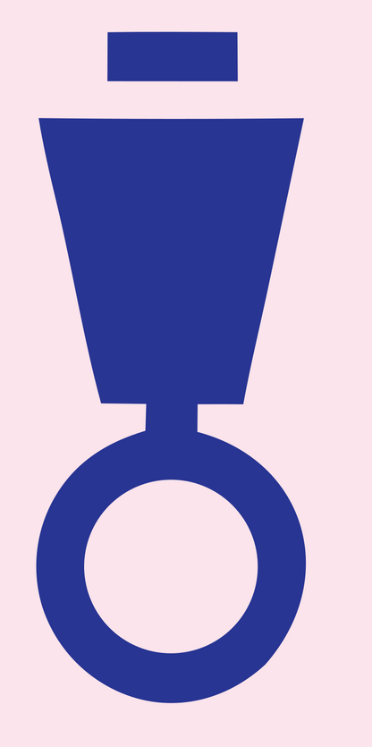 Bold Medal Circle Badge #fce4ec/#283593