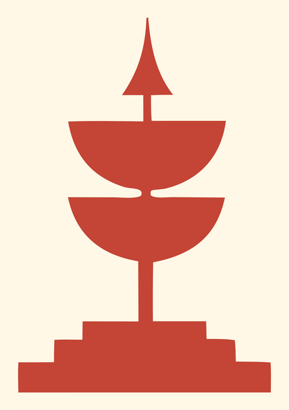 Bold Fountain Trophy Emblem #fff8e7/#c44536