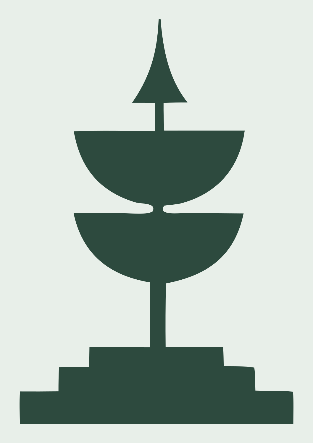 Bold Fountain Trophy Emblem #e8efe9/#2d4a3e
