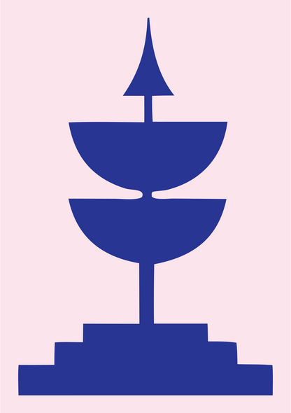Bold Fountain Trophy Emblem #fce4ec/#283593