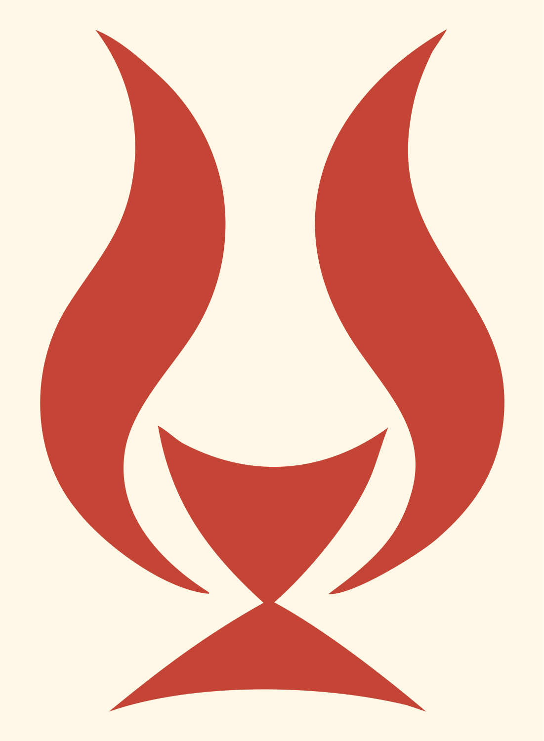 Flame Trophy Cup Mark #fff8e7/#c44536