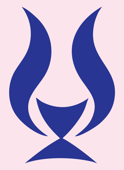 Flame Trophy Cup Mark #fce4ec/#283593
