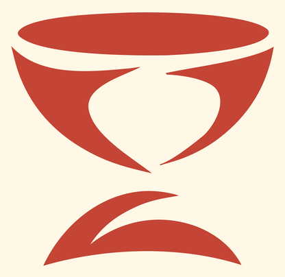 Negative Space Chalice Trophy Mark #fff8e7/#c44536