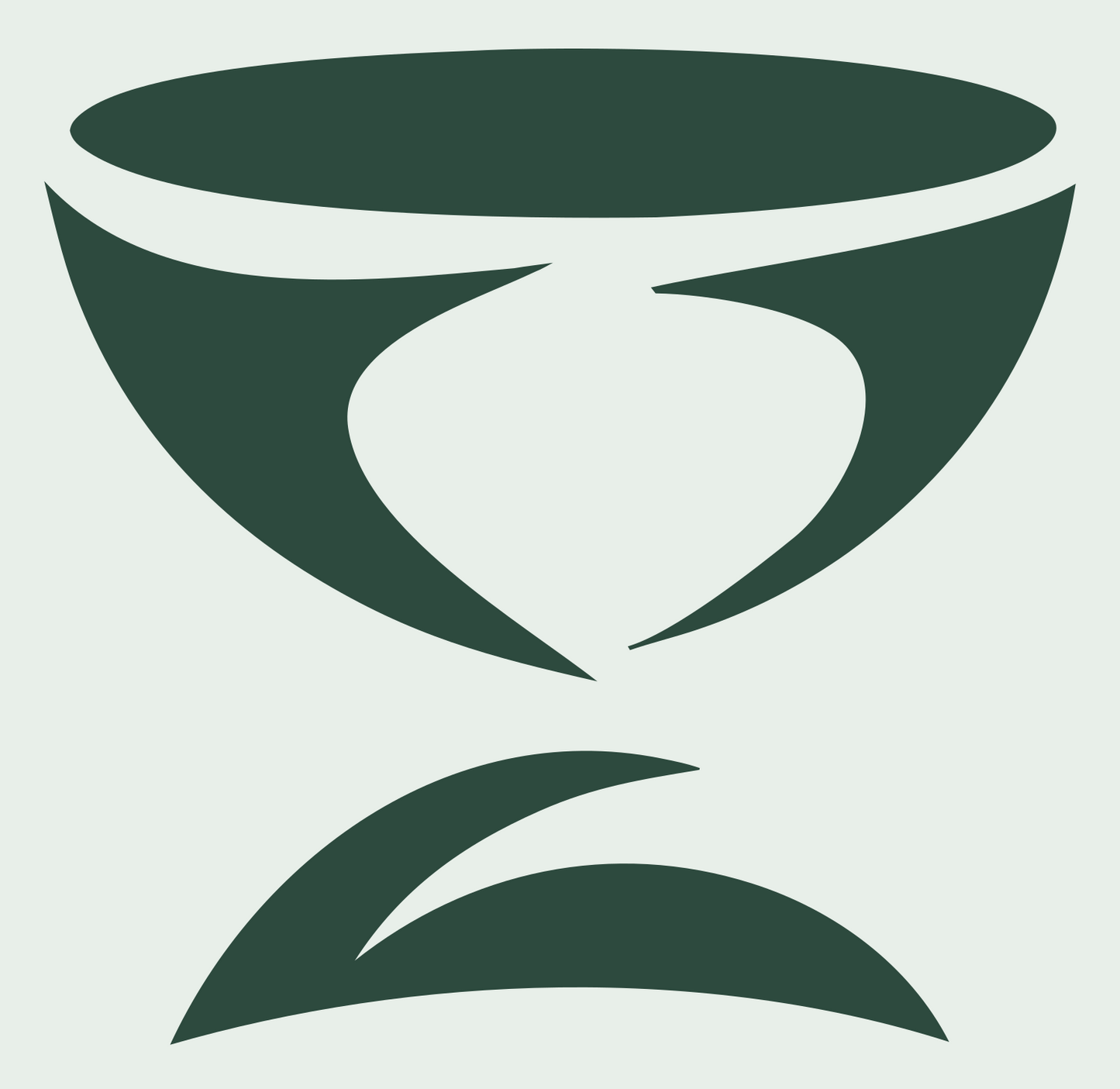 Negative Space Chalice Trophy Mark #e8efe9/#2d4a3e