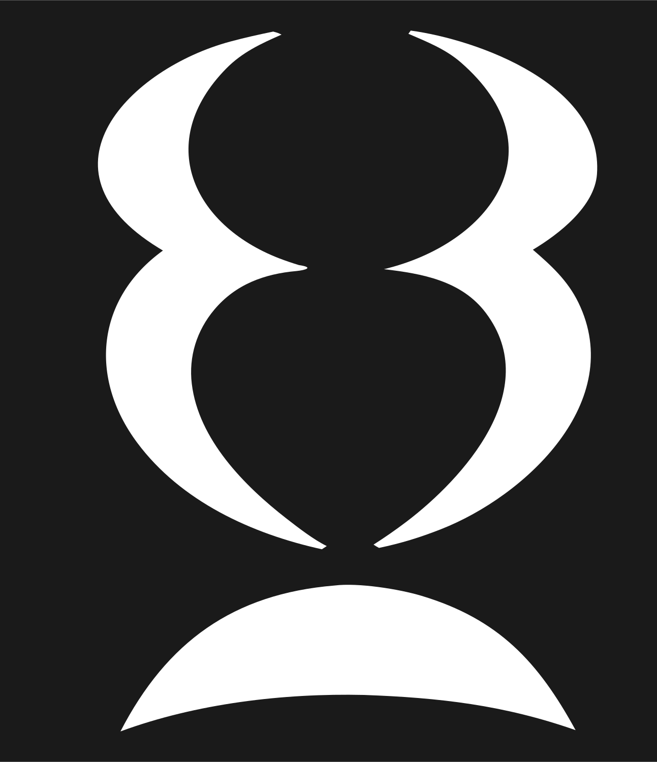 Negative Space Hourglass Trophy Mark #1a1a1a/#ffffff