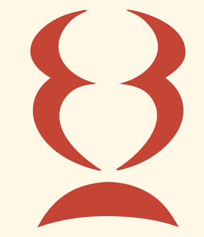 Negative Space Hourglass Trophy Mark #fff8e7/#c44536