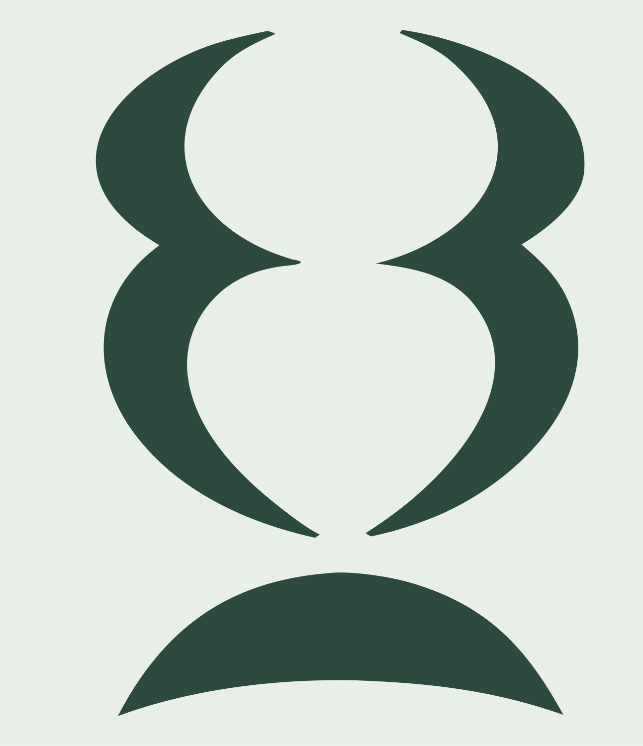 Negative Space Hourglass Trophy Mark #e8efe9/#2d4a3e