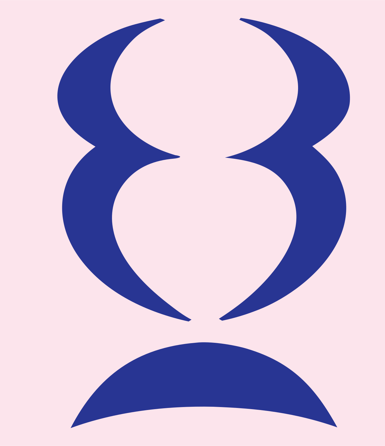 Negative Space Hourglass Trophy Mark #fce4ec/#283593