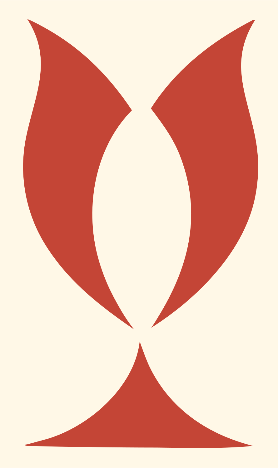 Negative Space Trophy Cup Icon #fff8e7/#c44536