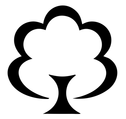 Negative Space Tree Trophy Mark #ffffff/#000000