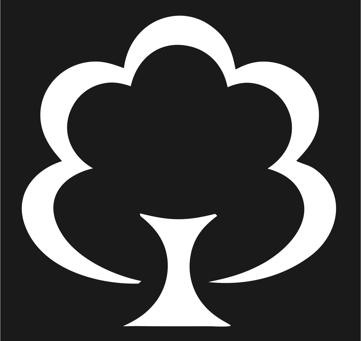 Negative Space Tree Trophy Mark #1a1a1a/#ffffff
