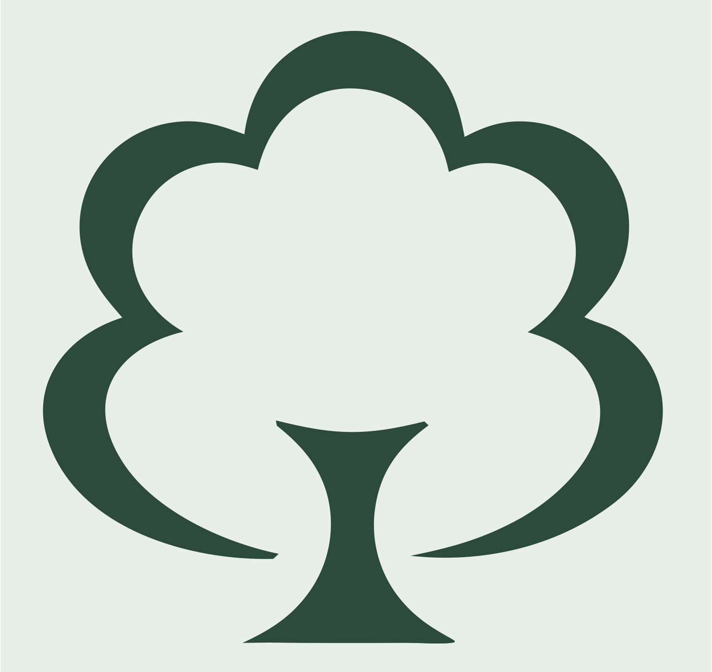 Negative Space Tree Trophy Mark #e8efe9/#2d4a3e