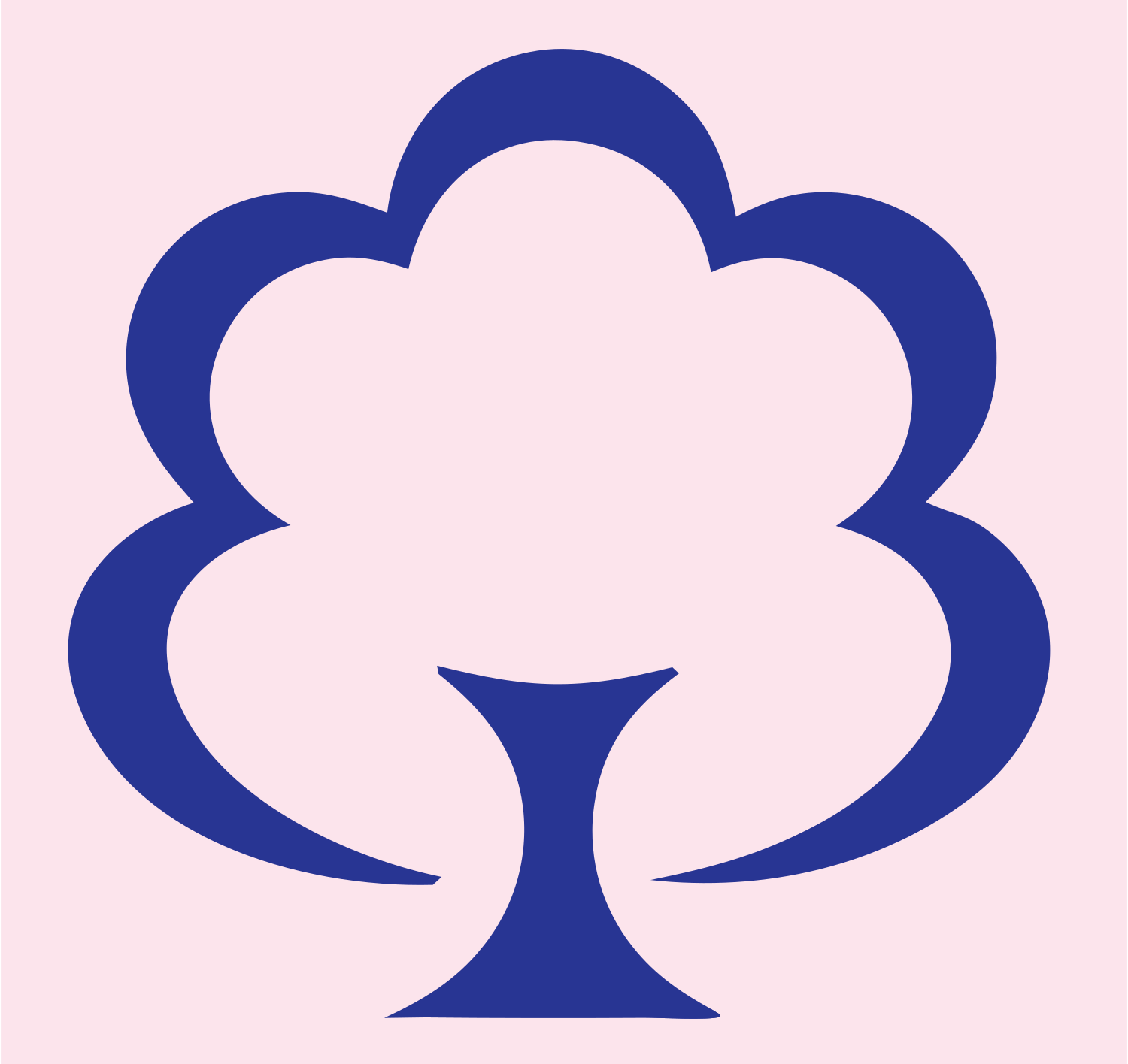 Negative Space Tree Trophy Mark #fce4ec/#283593