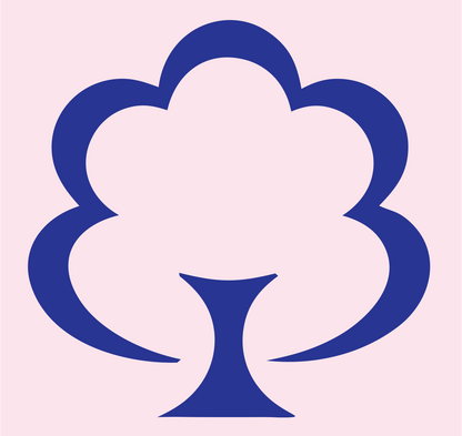 Negative Space Tree Trophy Mark #fce4ec/#283593