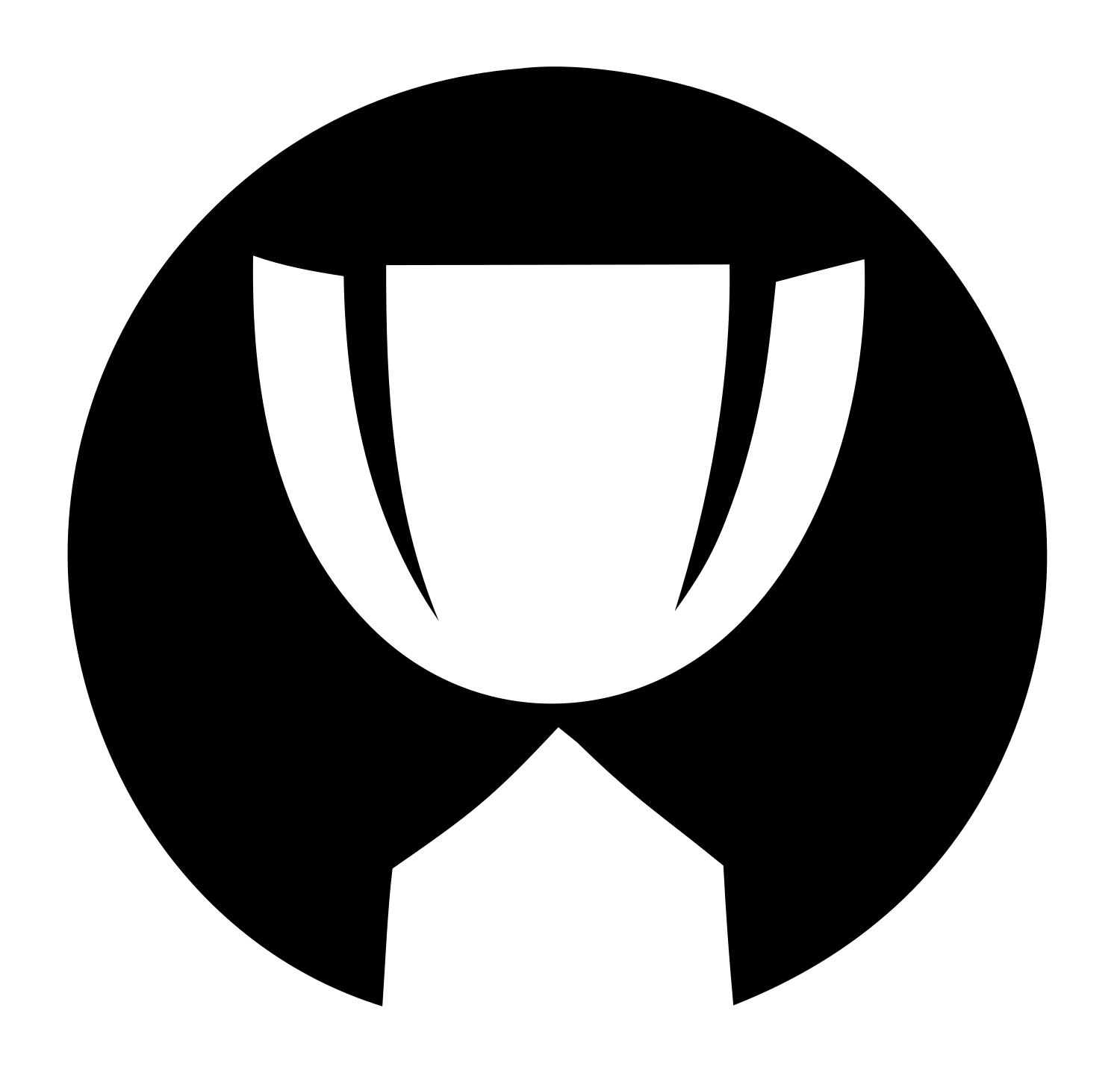 Negative Space Trophy Circle Badge #ffffff/#000000