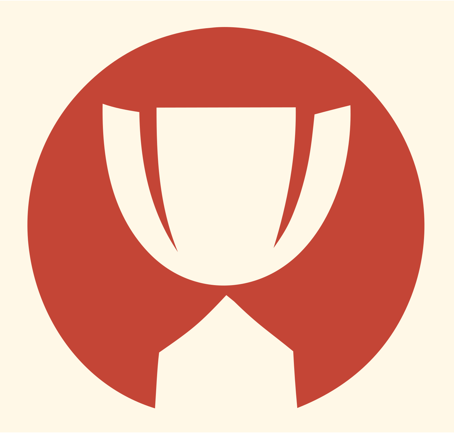 Negative Space Trophy Circle Badge #fff8e7/#c44536