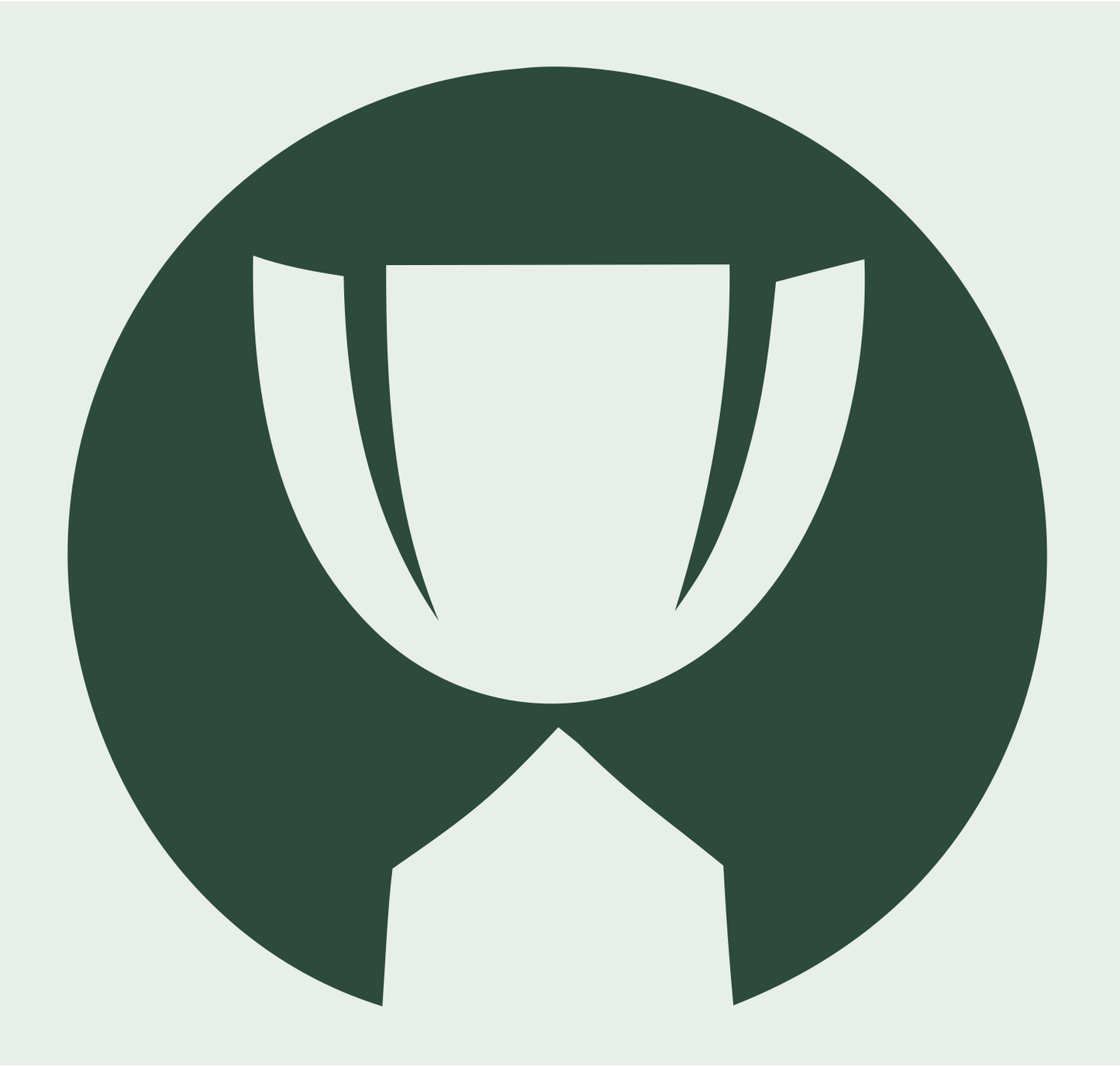 Negative Space Trophy Circle Badge #e8efe9/#2d4a3e
