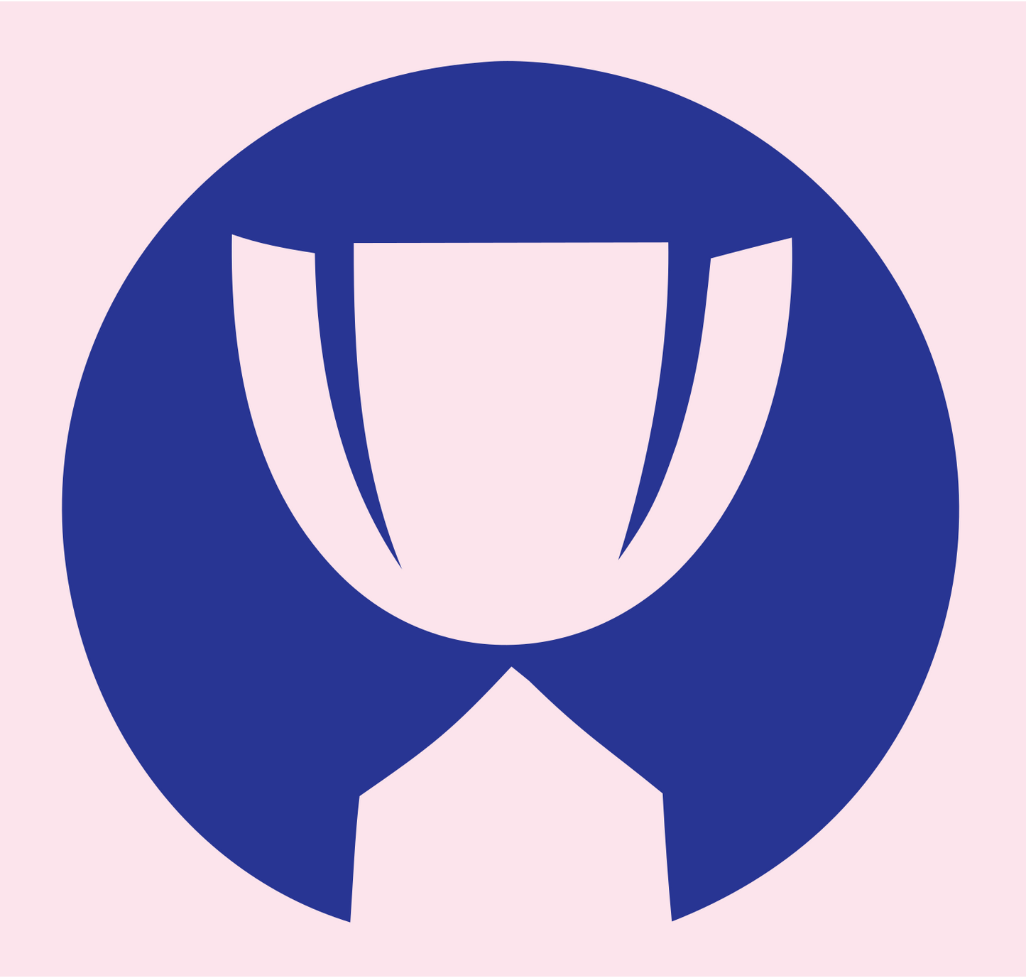 Negative Space Trophy Circle Badge #fce4ec/#283593