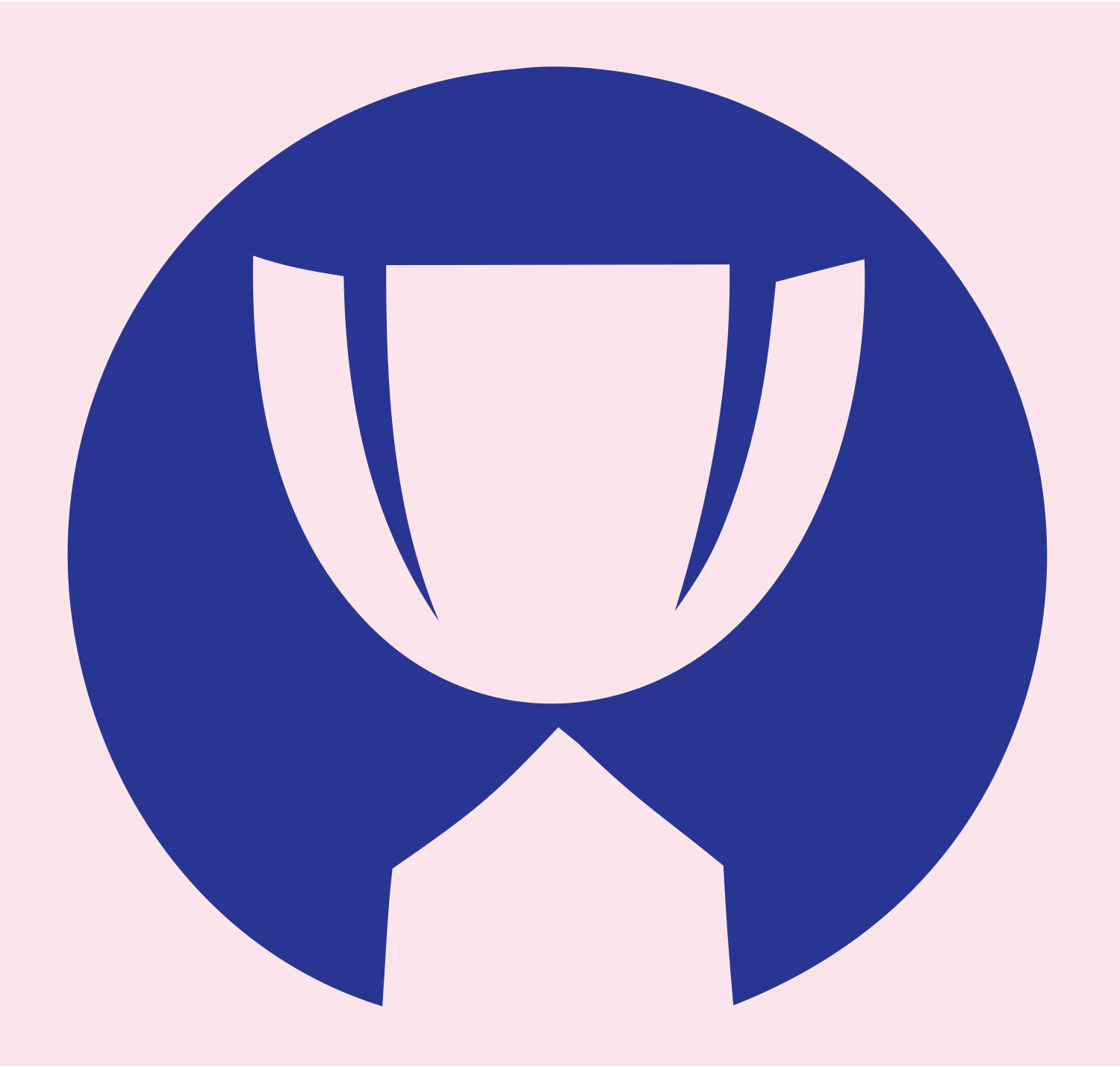 Negative Space Trophy Circle Badge #fce4ec/#283593
