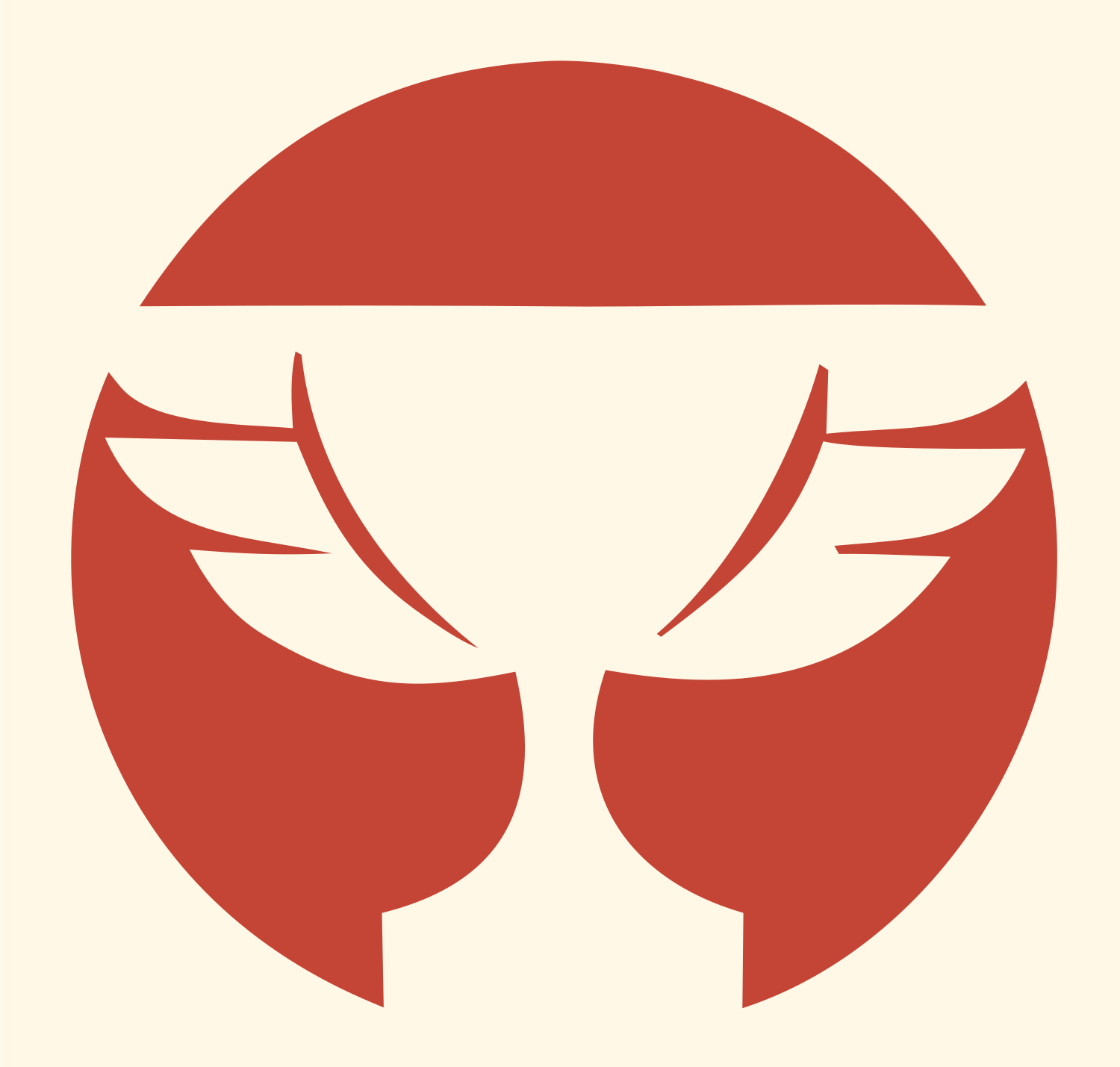 Negative Space Trophy Circle Emblem #fff8e7/#c44536