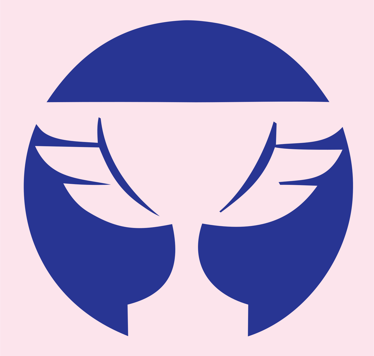 Negative Space Trophy Circle Emblem #fce4ec/#283593