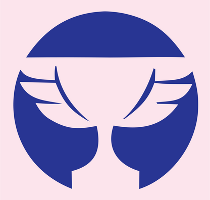 Negative Space Trophy Circle Emblem #fce4ec/#283593