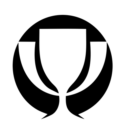 Negative Space Trophy Circle Mark #ffffff/#000000