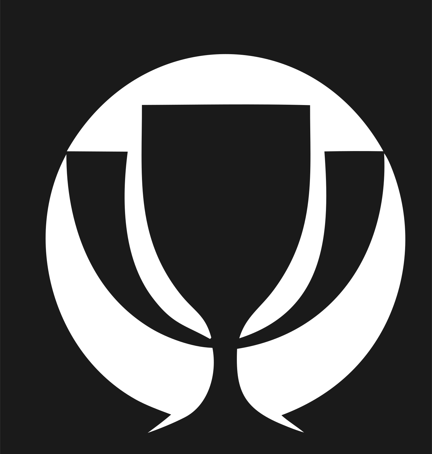 Negative Space Trophy Circle Mark #1a1a1a/#ffffff