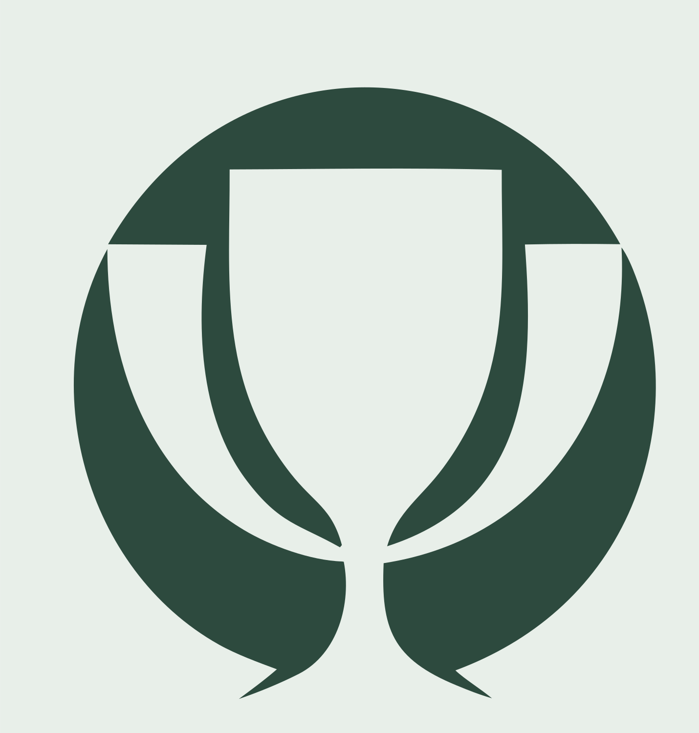 Negative Space Trophy Circle Mark #e8efe9/#2d4a3e